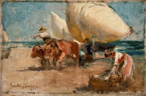 Escena de playa av Joaquín Sorolla